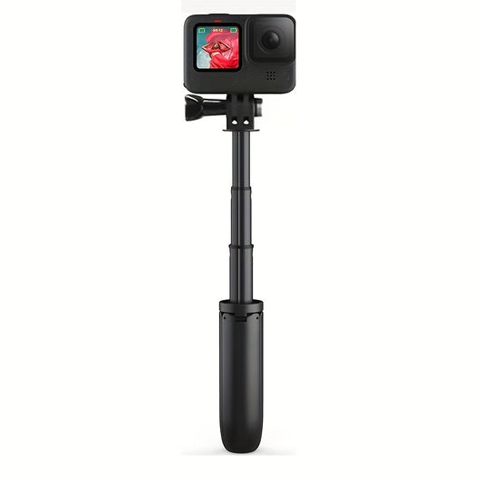 Telescopic Mini Tripod and Selfie Stick, Suitable for GoPro Hero, AXNEN SJCAM YI Action Cameras - Portable Single Leg Stand with Screw, Compact 3-Section Design for Smartphones and Action Cameras, Lightweight Photography Gear