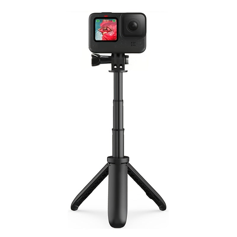 Telescopic Mini Tripod and Selfie Stick, Suitable for GoPro Hero, AXNEN SJCAM YI Action Cameras - Portable Single Leg Stand with Screw, Compact 3-Section Design for Smartphones and Action Cameras, Lightweight Photography Gear