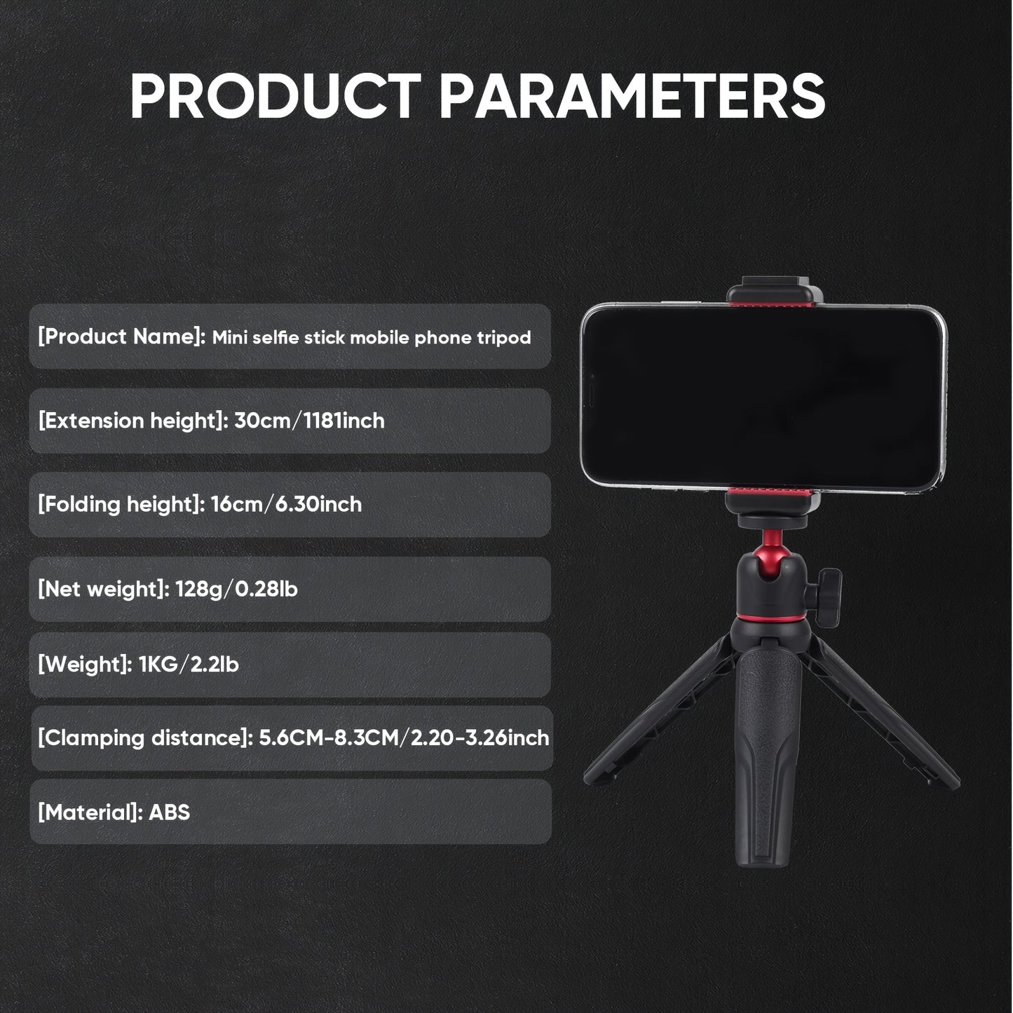 Mini Extension Pole Tripod Stand with Handle Grip for IPhone 15 Pro Max\u002FSamsung Smartphone\u002FCamera\u002FVlogging, Suitable for Webcam