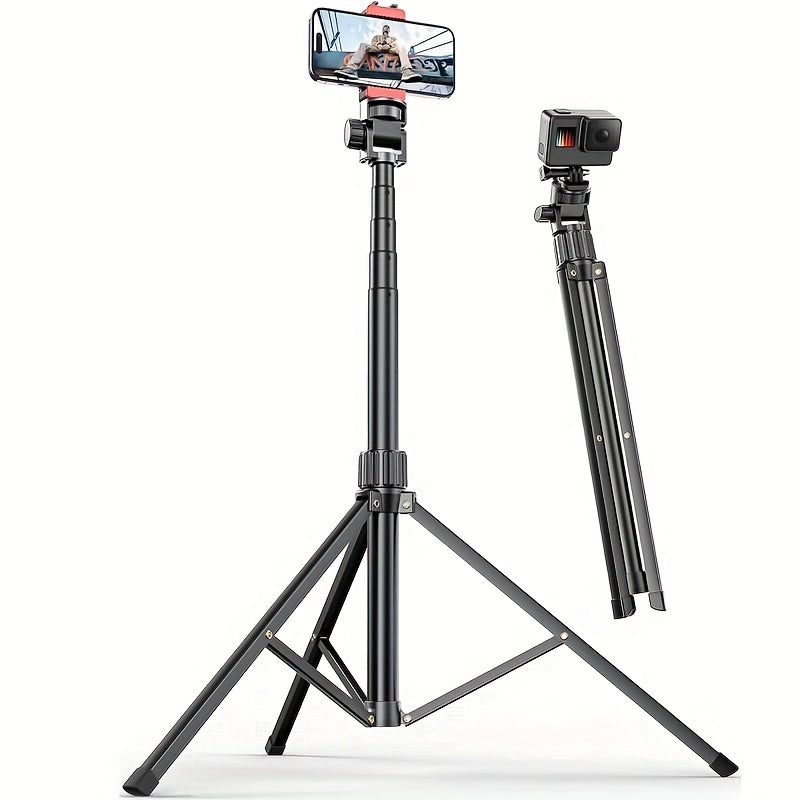 71 Inch Cell Phone Tripod And Selfie Stick, Expandable Cell Phone Tripod Mount, Universal Cell Phone Clip And 180 Degree Swivel, Easy To Carry, Compatible With Cell Phones, Camera Ring Lights