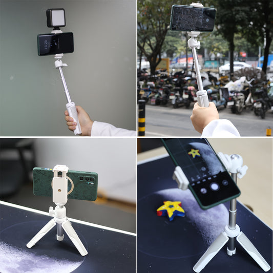 Mini Extension Pole Tripod Stand with Handle Grip for IPhone 15 Pro Max\u002FSamsung Smartphone\u002FCamera\u002FVlogging, Suitable for Webcam