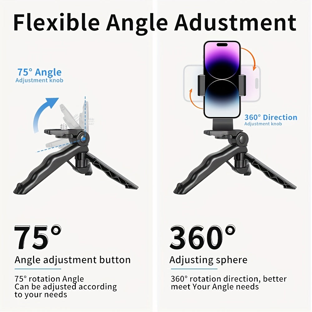 A Selfie Stick That Doubles As a Desktop Tripod for Smartphones, Featuring 360-Degree Rotation And Compatibility with Most Mobile Devices.
