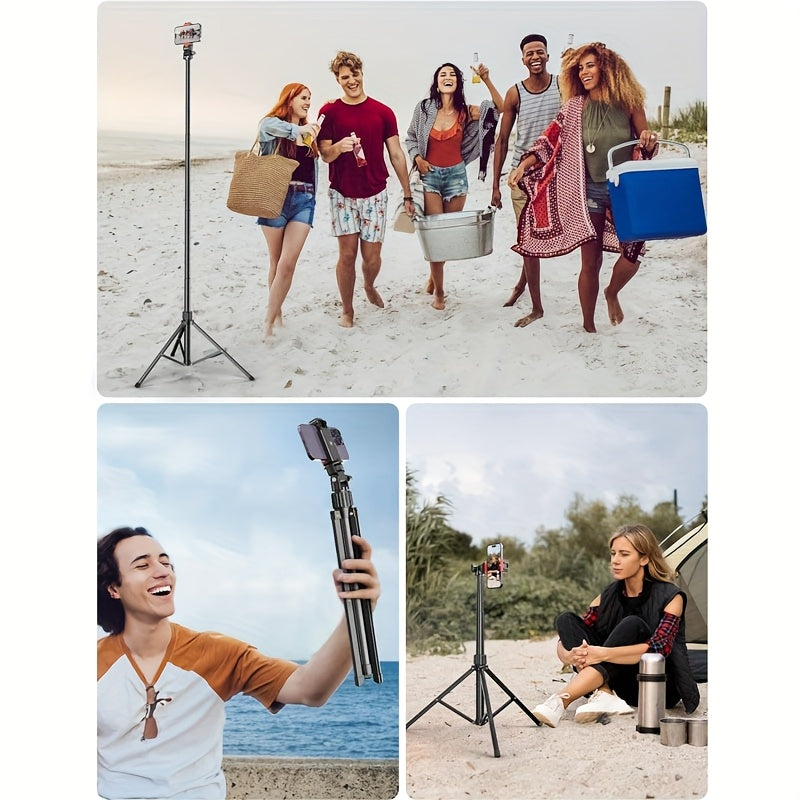 71 Inch Cell Phone Tripod And Selfie Stick, Expandable Cell Phone Tripod Mount, Universal Cell Phone Clip And 180 Degree Swivel, Easy To Carry, Compatible With Cell Phones, Camera Ring Lights