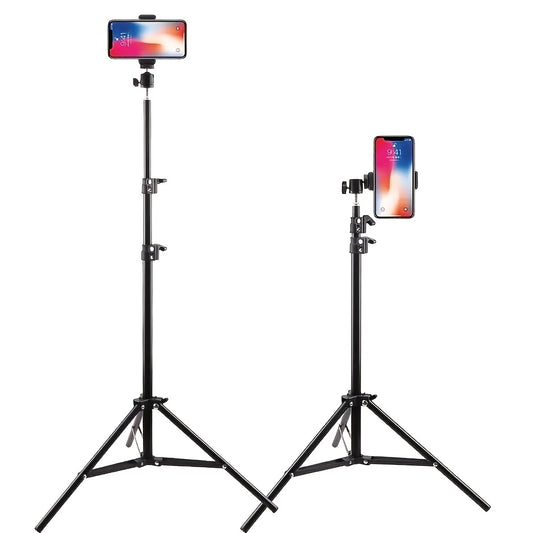 82.68inch Lightweight Mobile Phone Tripod, Retractable Selfie Stick with Phone Holder and Portable Case, Suitable for Video Recording\u002FPhotography\u002FLive Streaming Camera Stand, Ideal for Women